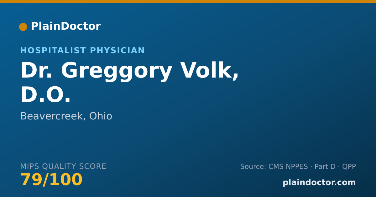 Shareable card for Greggory Volk, D.O. - Hospitalist Physician, Beavercreek, OH