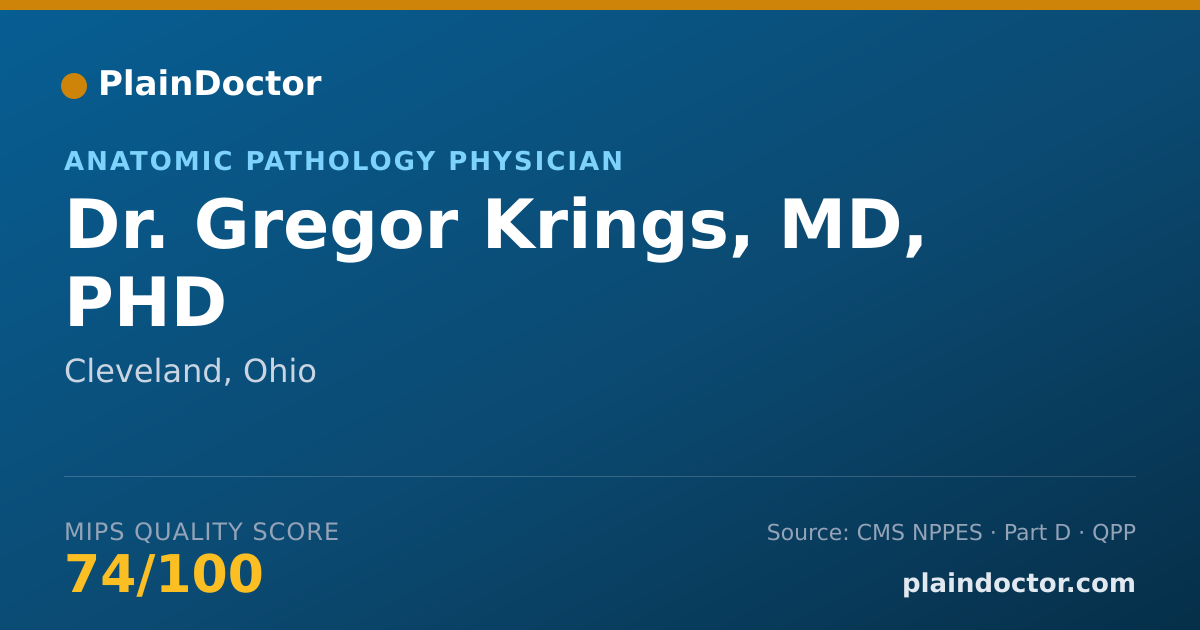 Shareable card for Gregor Krings, MD, PHD - Anatomic Pathology & Clinical Pathology Physician, Cleveland, OH