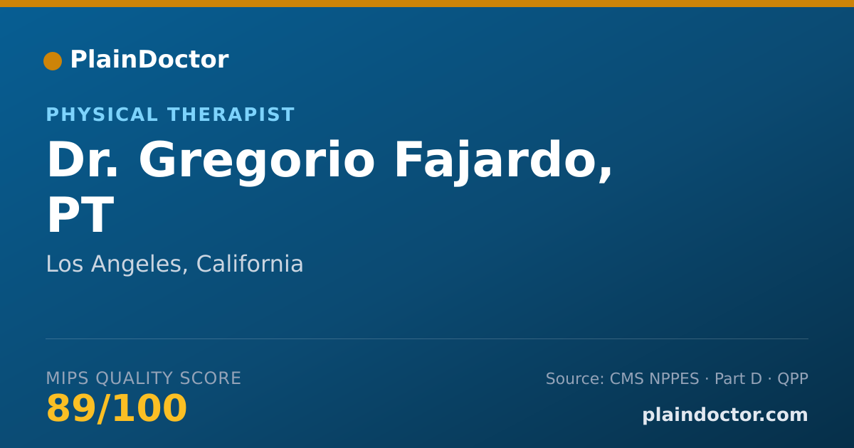 Shareable card for Gregorio Fajardo, PT - Physical Therapist, Los Angeles, CA