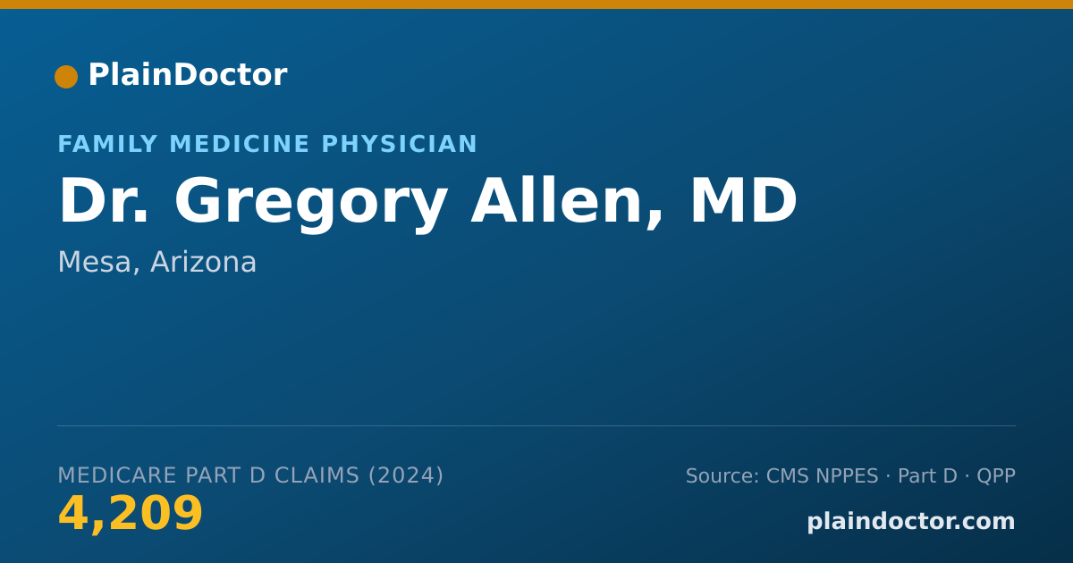 Shareable card for Gregory Allen, MD - Family Medicine Physician, Mesa, AZ