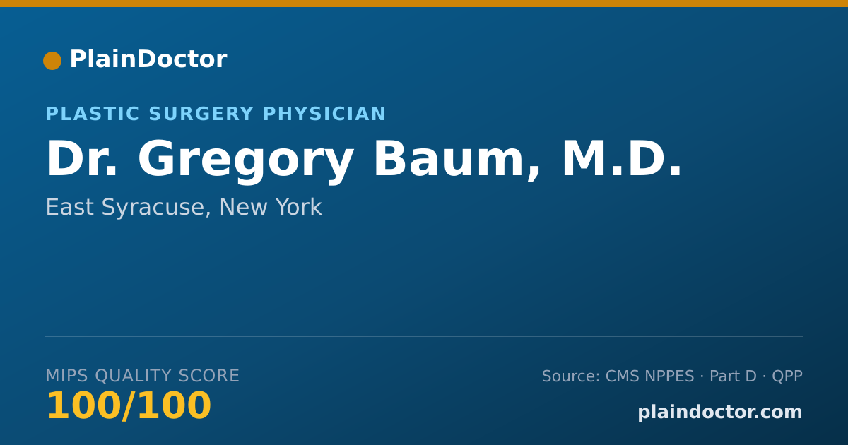 Shareable card for Gregory Baum, M.D. - Plastic Surgery Physician, East Syracuse, NY