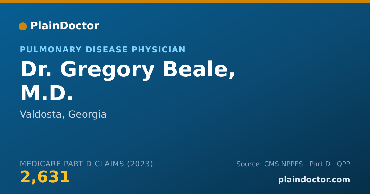 Shareable card for Gregory Beale, M.D. - Pulmonary Disease Physician, Valdosta, GA