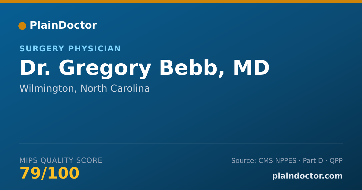 Shareable card for Gregory Bebb, MD - Surgery Physician, Wilmington, NC