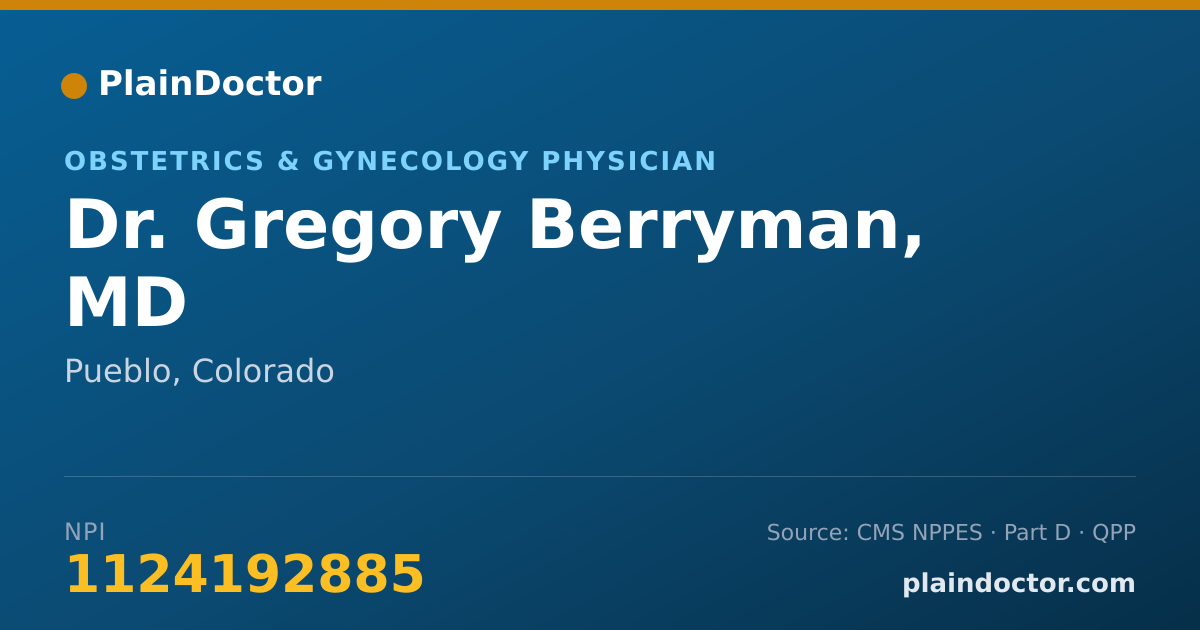 Shareable card for Gregory Berryman, MD - Obstetrics & Gynecology Physician, Pueblo, CO