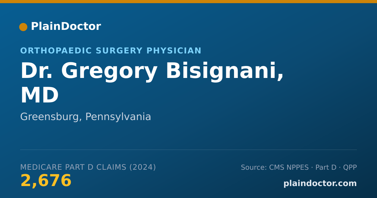 Shareable card for Gregory Bisignani, MD - Orthopaedic Surgery Physician, Greensburg, PA