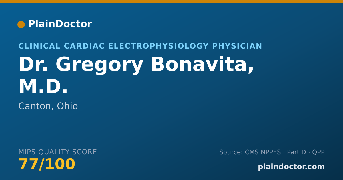 Shareable card for Gregory Bonavita, M.D. - Clinical Cardiac Electrophysiology Physician, Canton, OH