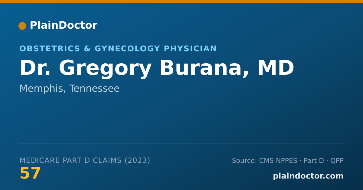 Shareable card for Gregory Burana, MD - Obstetrics & Gynecology Physician, Memphis, TN