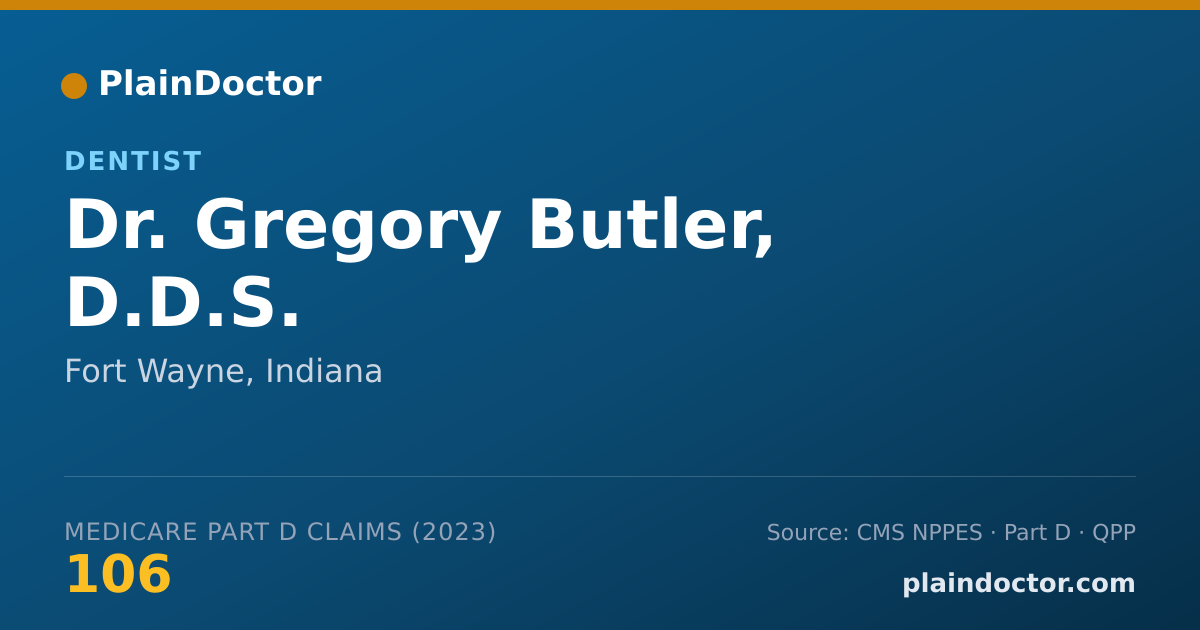 Shareable card for Gregory Butler, D.D.S. - Dentist, Fort Wayne, IN