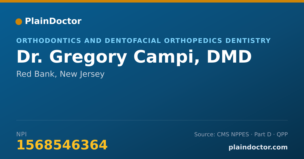 Shareable card for Gregory Campi, DMD - Orthodontics and Dentofacial Orthopedics Dentistry, Red Bank, NJ