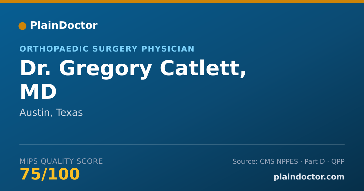 Shareable card for Gregory Catlett, MD - Orthopaedic Surgery Physician, Austin, TX