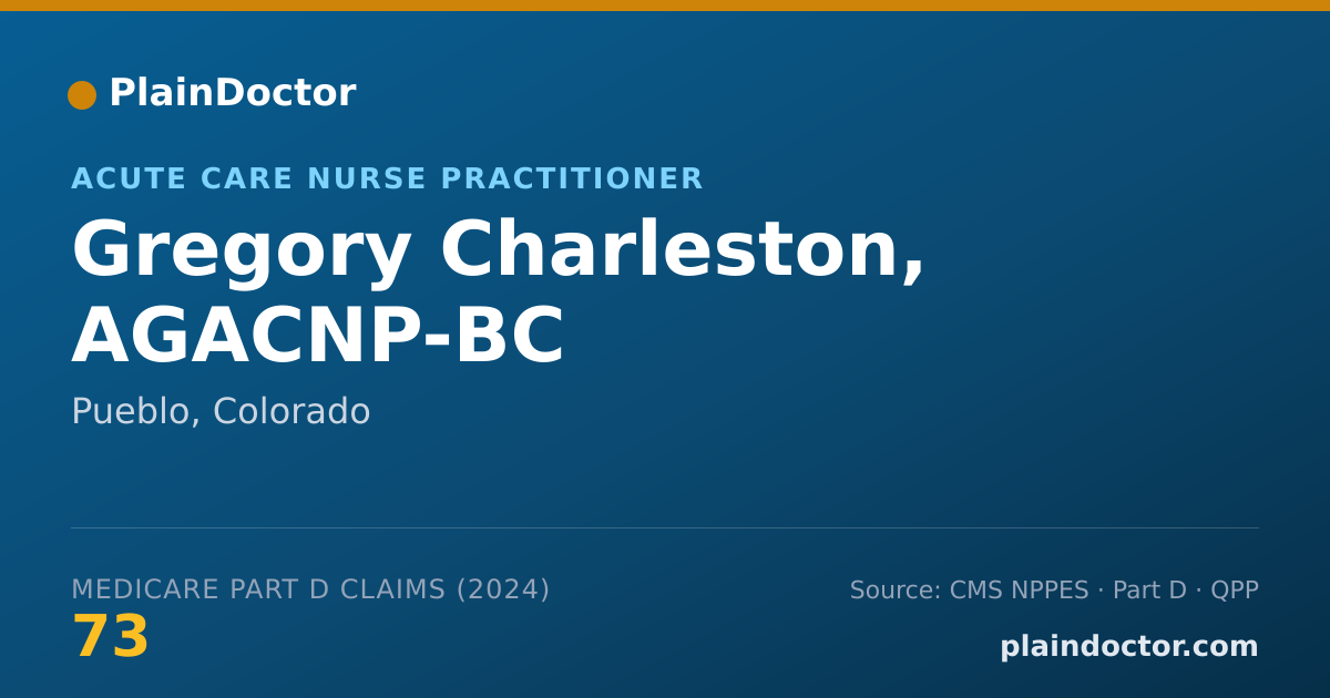 Shareable card for Gregory Charleston, AGACNP-BC - Acute Care Nurse Practitioner, Pueblo, CO