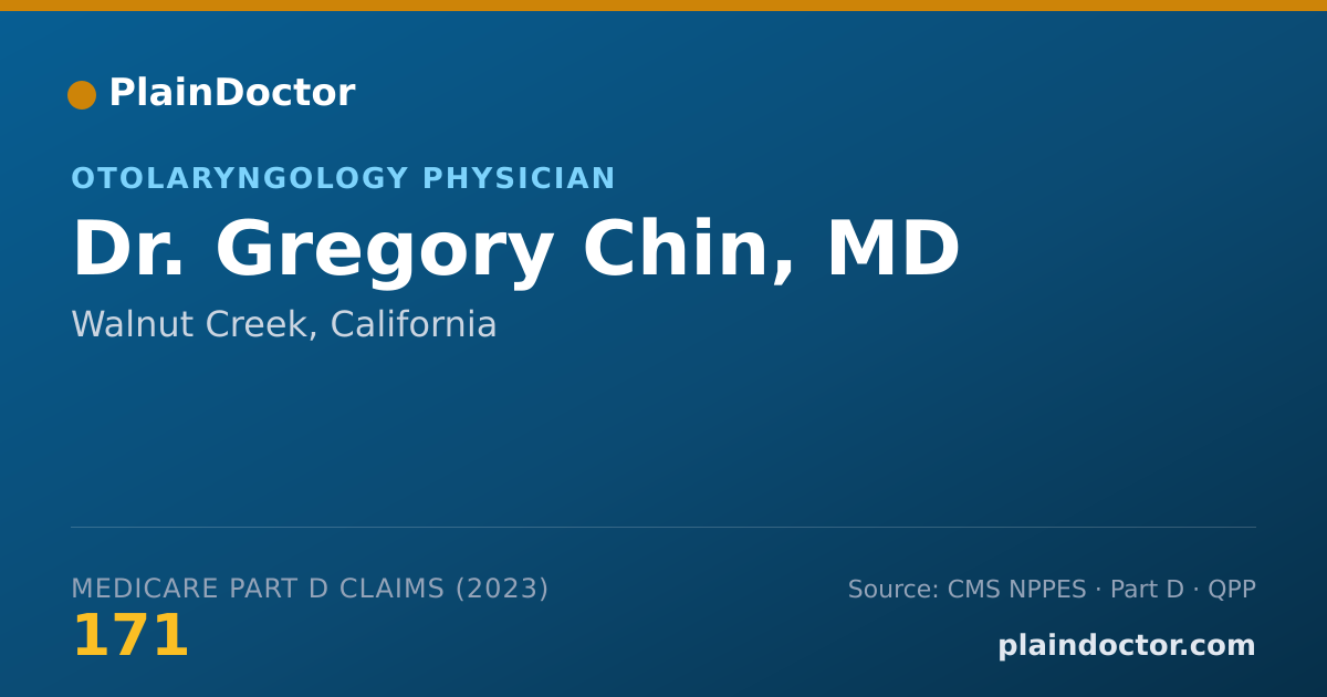 Shareable card for Gregory Chin, MD - Otolaryngology Physician, Walnut Creek, CA