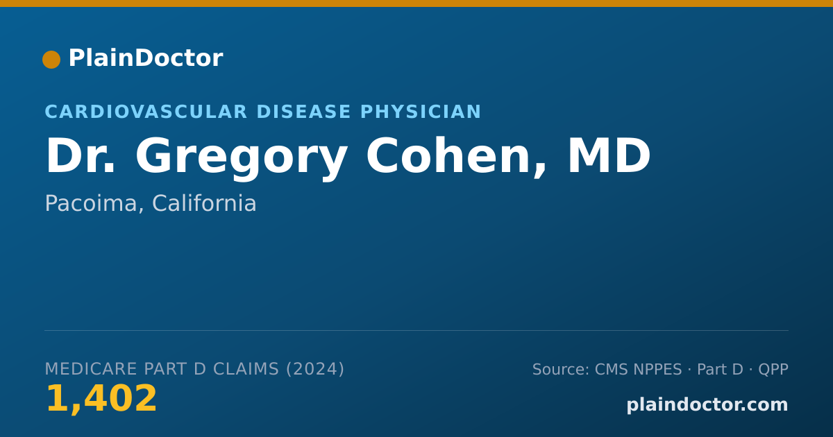 Shareable card for Gregory Cohen, MD - Cardiovascular Disease Physician, Pacoima, CA