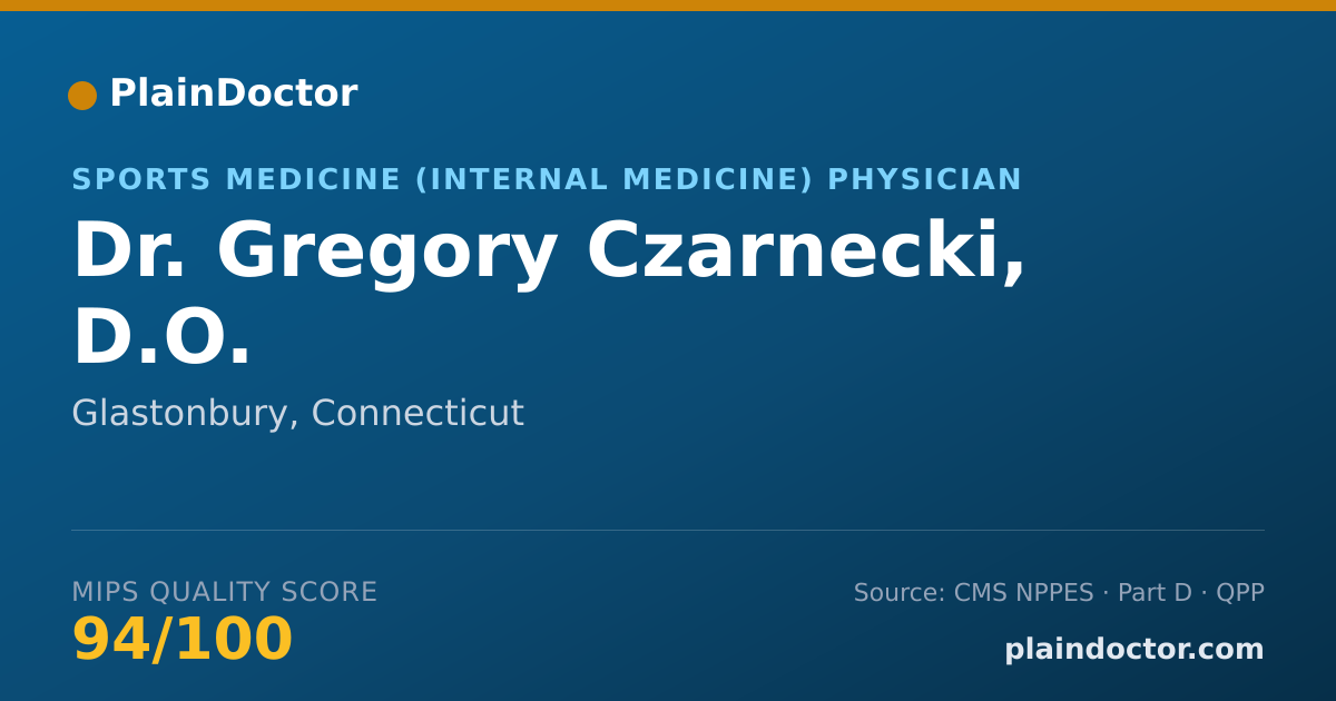 Shareable card for Gregory Czarnecki, D.O. - Sports Medicine (Internal Medicine) Physician, Glastonbury, CT