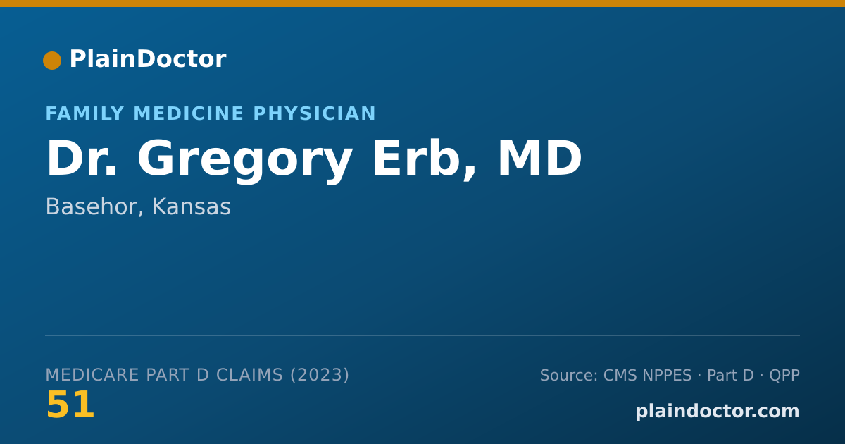 Shareable card for Gregory Erb, MD - Family Medicine Physician, Basehor, KS