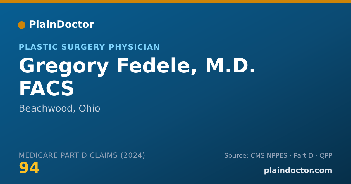 Shareable card for Gregory Fedele, M.D. FACS - Plastic Surgery Physician, Beachwood, OH