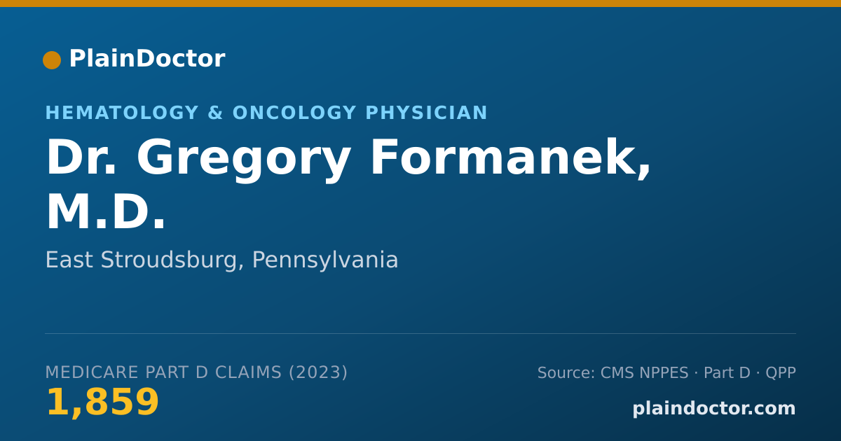 Shareable card for Gregory Formanek, M.D. - Hematology & Oncology Physician, East Stroudsburg, PA