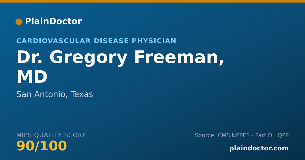 Shareable card for Gregory Freeman, MD - Cardiovascular Disease Physician, San Antonio, TX