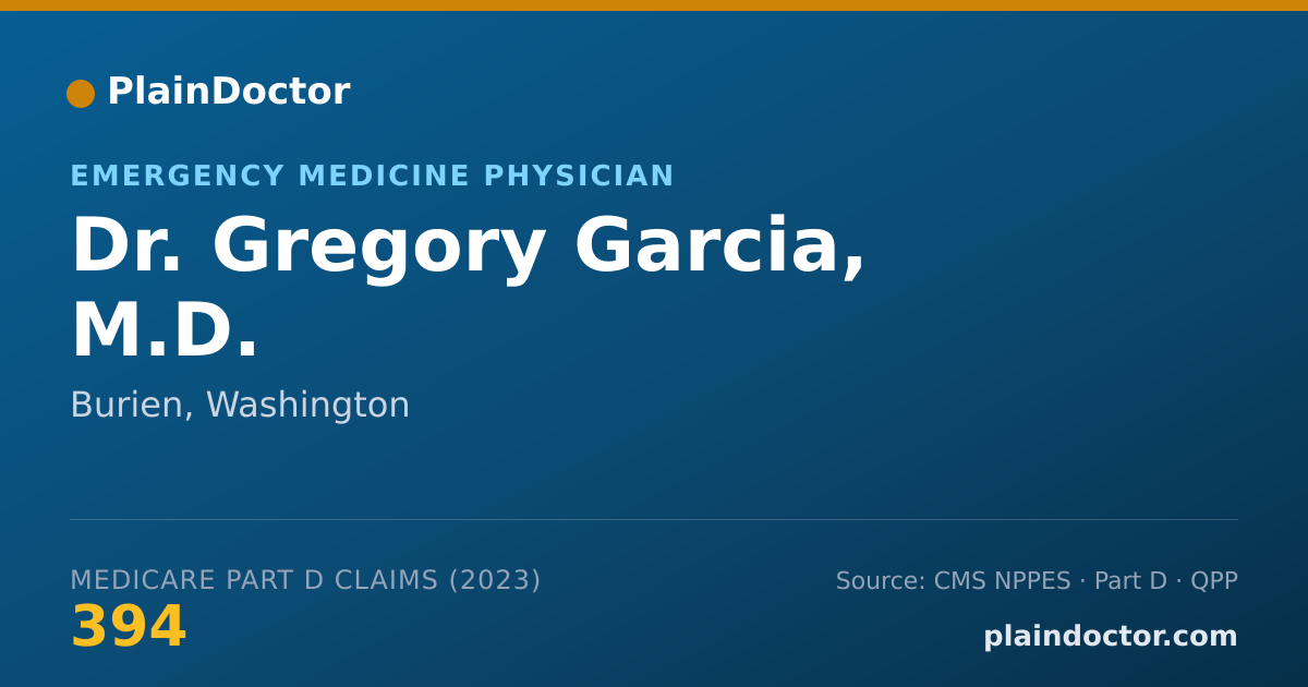 Shareable card for Gregory Garcia, M.D. - Emergency Medicine Physician, Burien, WA