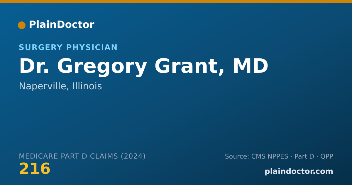Shareable card for Gregory Grant, MD - Surgery Physician, Naperville, IL