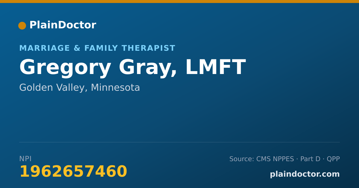 Shareable card for Gregory Gray, LMFT - Marriage & Family Therapist, Golden Valley, MN