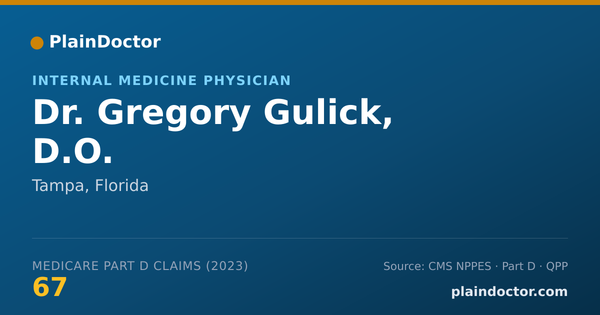 Shareable card for Gregory Gulick, D.O. - Internal Medicine Physician, Tampa, FL