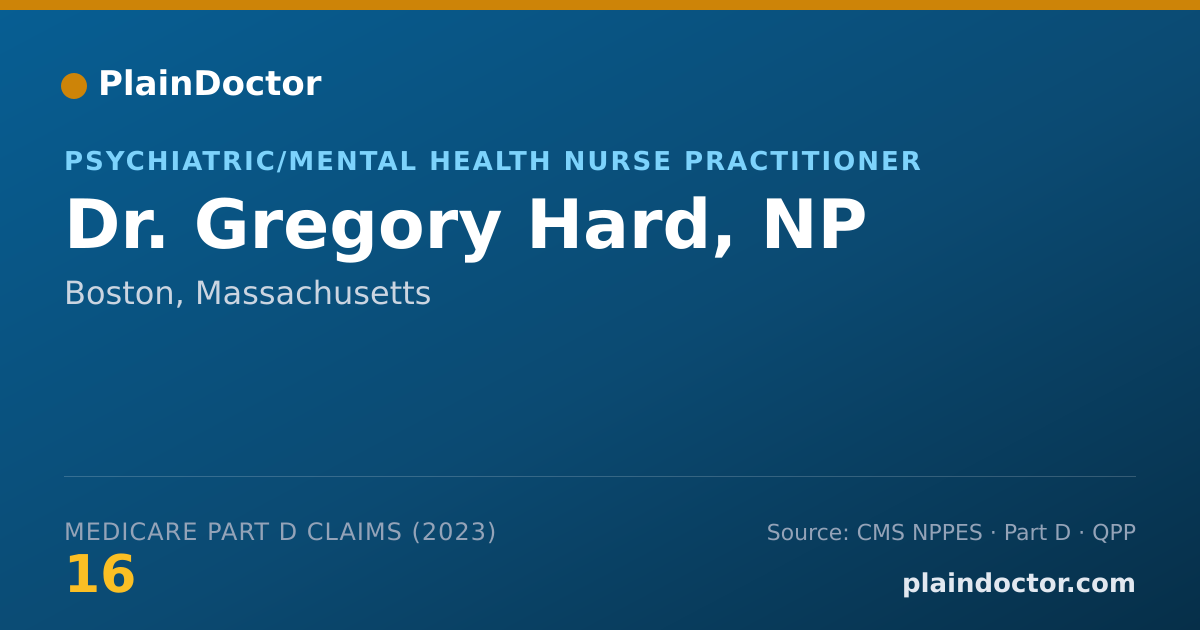 Shareable card for Gregory Hard, NP - Psychiatric/Mental Health Nurse Practitioner, Boston, MA