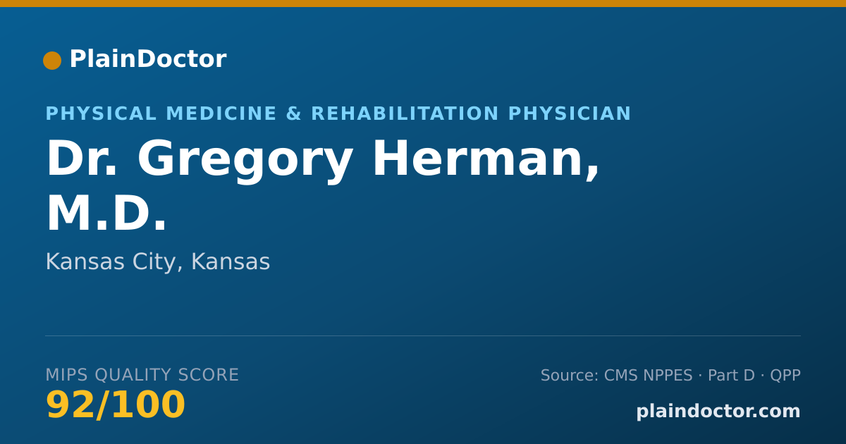 Shareable card for Gregory Herman, M.D. - Physical Medicine & Rehabilitation Physician, Kansas City, KS