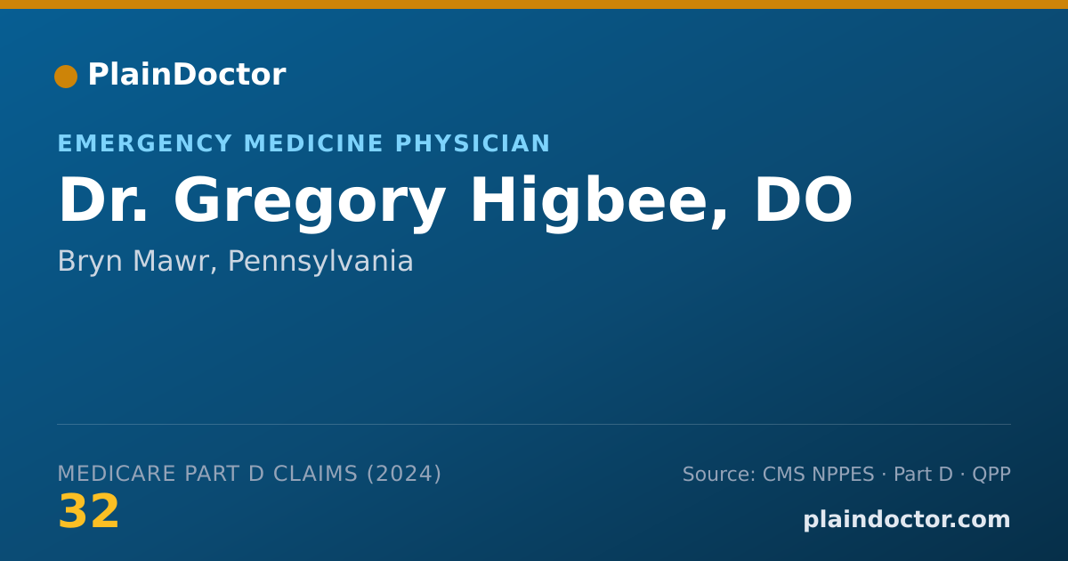 Shareable card for Gregory Higbee, DO - Emergency Medicine Physician, Bryn Mawr, PA