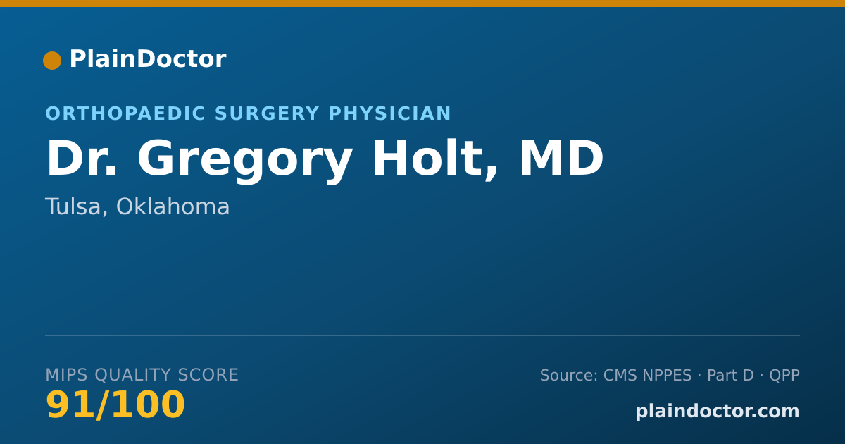 Shareable card for Gregory Holt, MD - Sports Medicine (Orthopaedic Surgery) Physician, Tulsa, OK