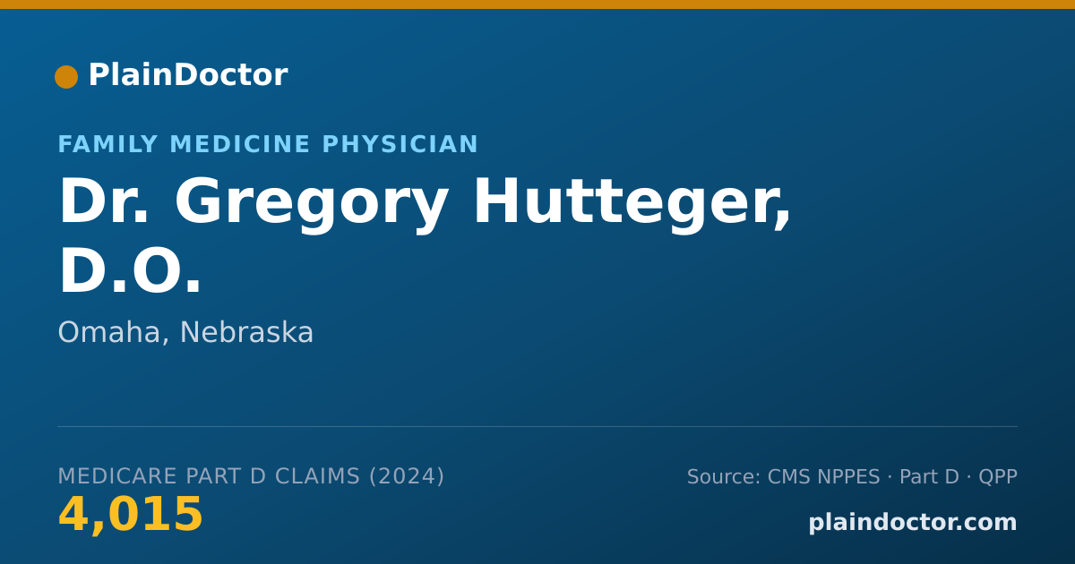 Shareable card for Gregory Hutteger, D.O. - Family Medicine Physician, Omaha, NE