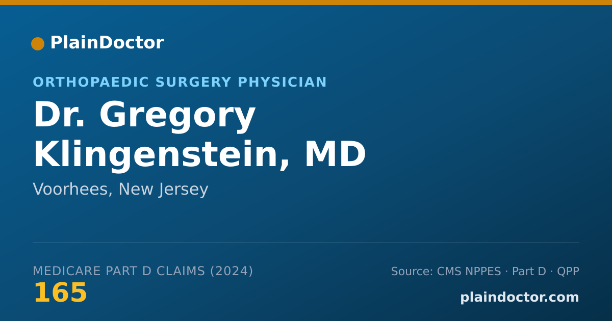 Shareable card for Gregory Klingenstein, MD - Orthopaedic Surgery Physician, Voorhees, NJ