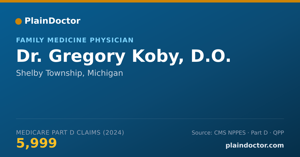 Shareable card for Gregory Koby, D.O. - Family Medicine Physician, Shelby Township, MI