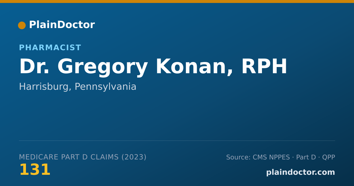 Shareable card for Gregory Konan, RPH - Pharmacist, Harrisburg, PA