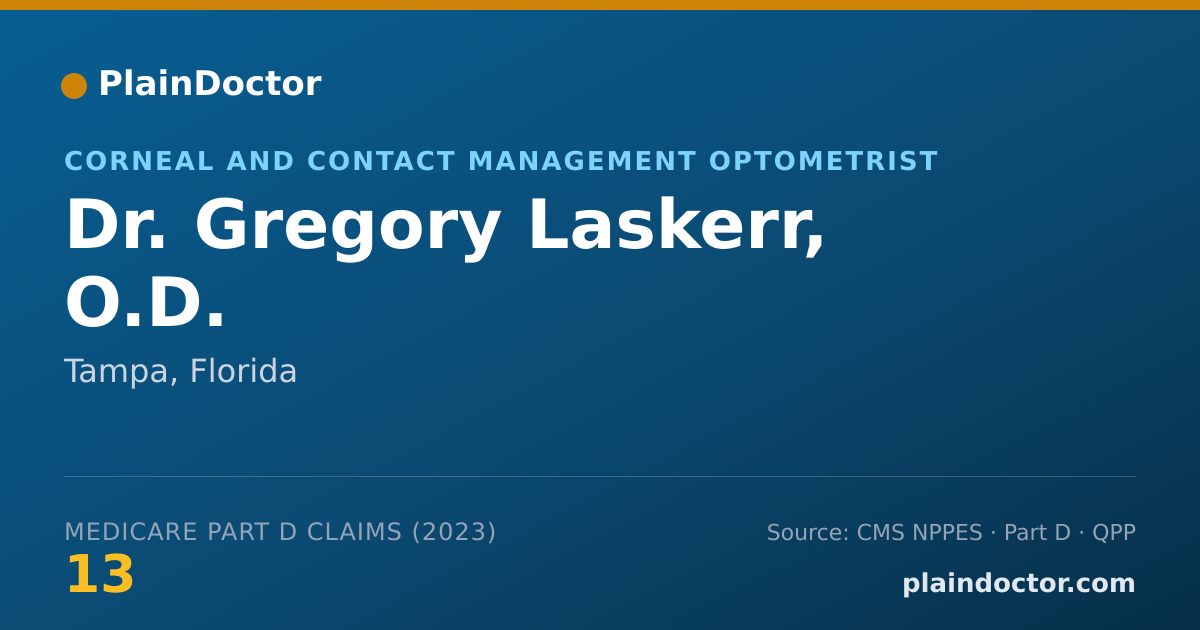 Shareable card for Gregory Laskerr, O.D. - Corneal and Contact Management Optometrist, Tampa, FL