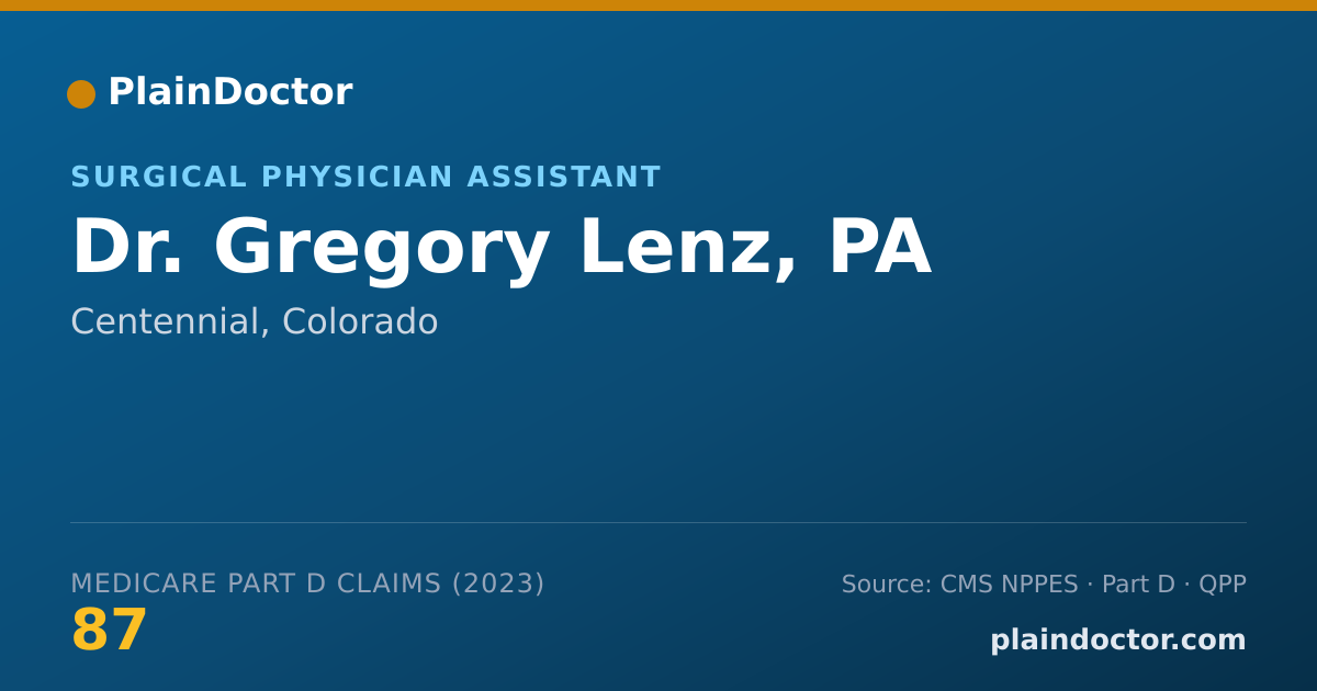 Shareable card for Gregory Lenz, PA - Surgical Physician Assistant, Centennial, CO