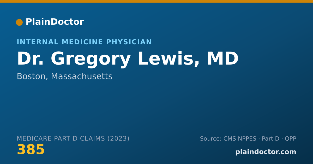Shareable card for Gregory Lewis, MD - Internal Medicine Physician, Boston, MA