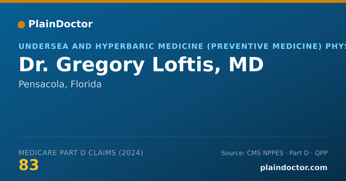 Shareable card for Gregory Loftis, MD - General Practice Physician, Pensacola, FL