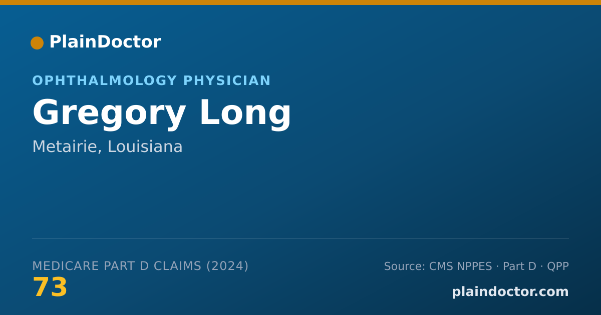 Shareable card for Gregory Long - Student in an Organized Health Care Education/Training Program, Metairie, LA