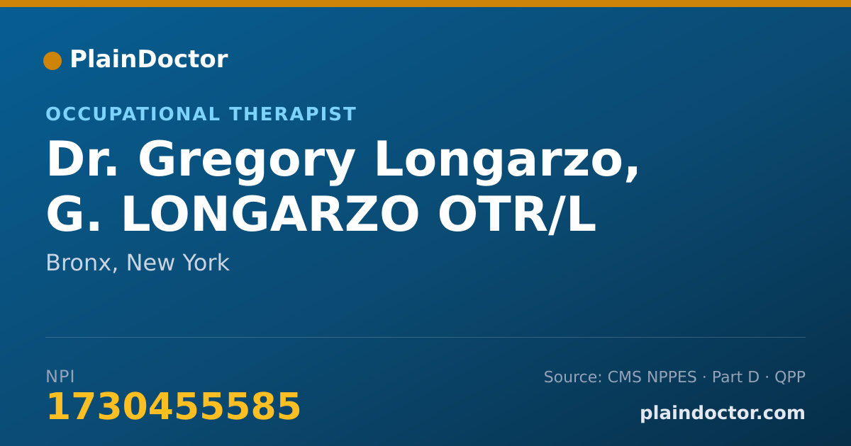 Shareable card for Gregory Longarzo, G. LONGARZO OTR/L - Occupational Therapist, Bronx, NY