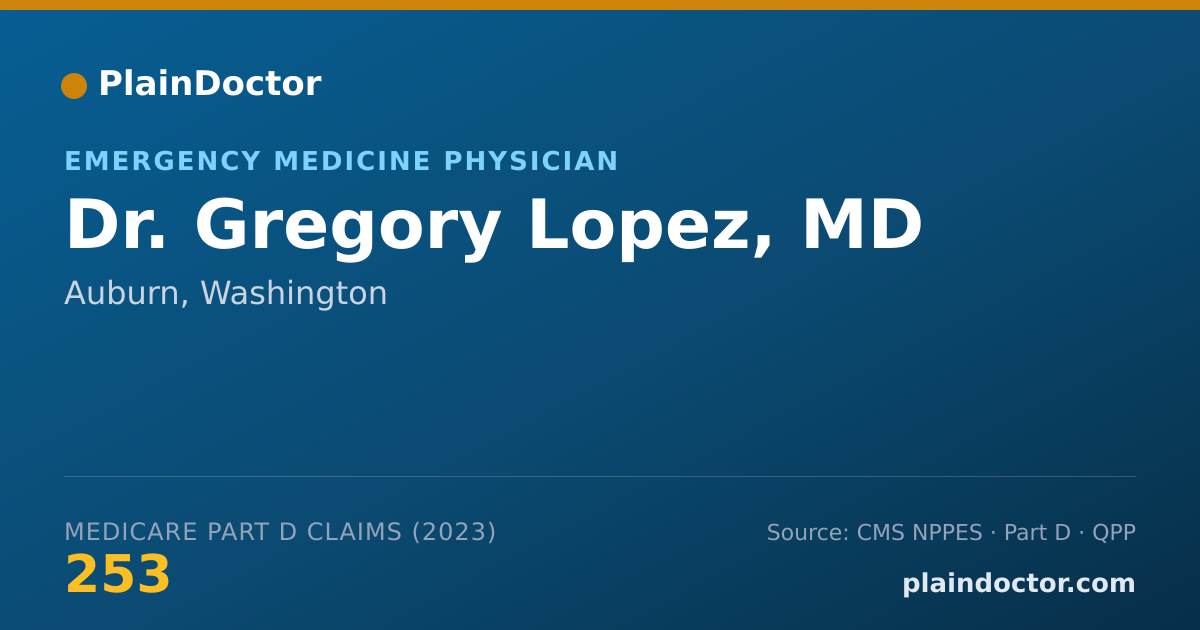 Shareable card for Gregory Lopez, MD - Emergency Medicine Physician, Auburn, WA