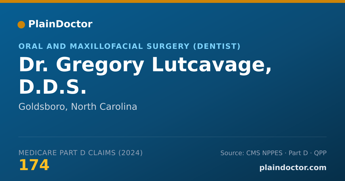 Shareable card for Gregory Lutcavage, D.D.S. - Oral and Maxillofacial Surgery (Dentist), Goldsboro, NC
