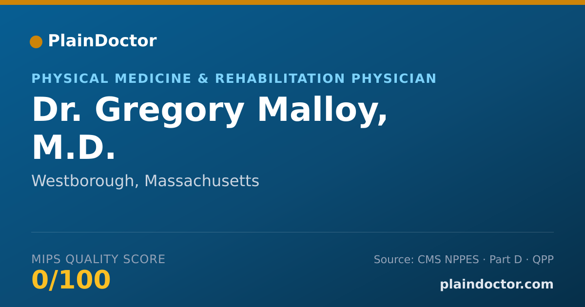 Shareable card for Gregory Malloy, M.D. - Physical Medicine & Rehabilitation Physician, Westborough, MA