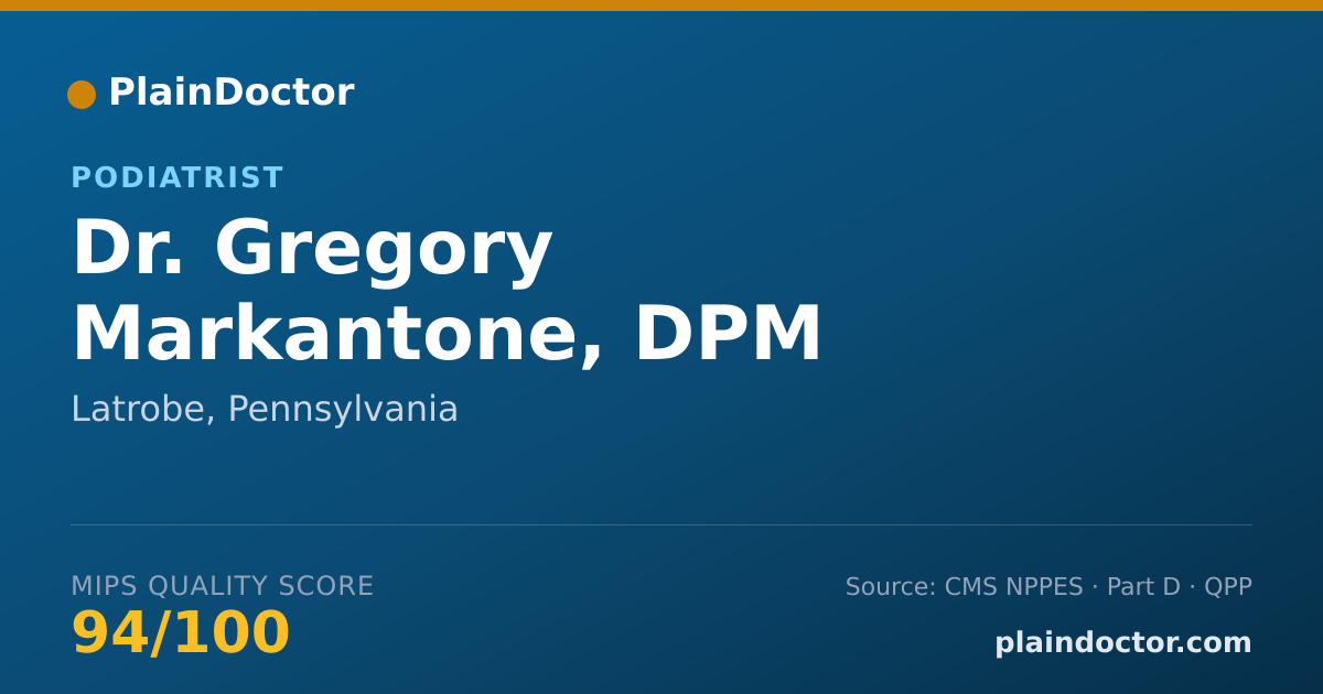 Shareable card for Gregory Markantone, DPM - Podiatrist, Latrobe, PA