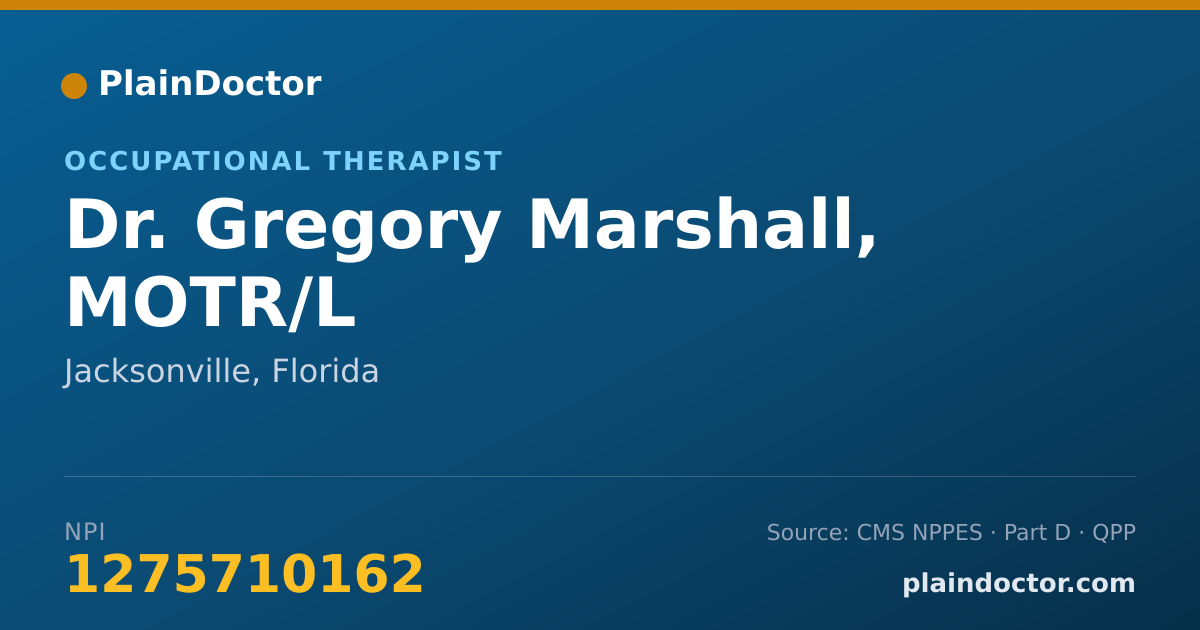 Shareable card for Gregory Marshall, MOTR/L - Occupational Therapist, Jacksonville, FL