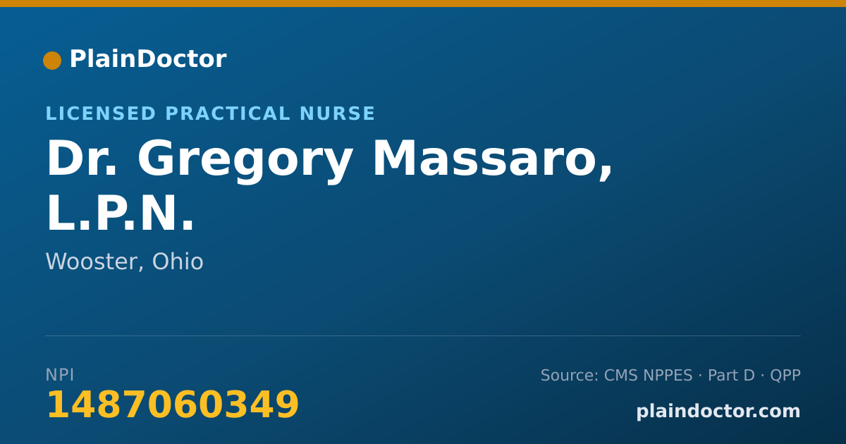 Shareable card for Gregory Massaro, L.P.N. - Licensed Practical Nurse, Wooster, OH
