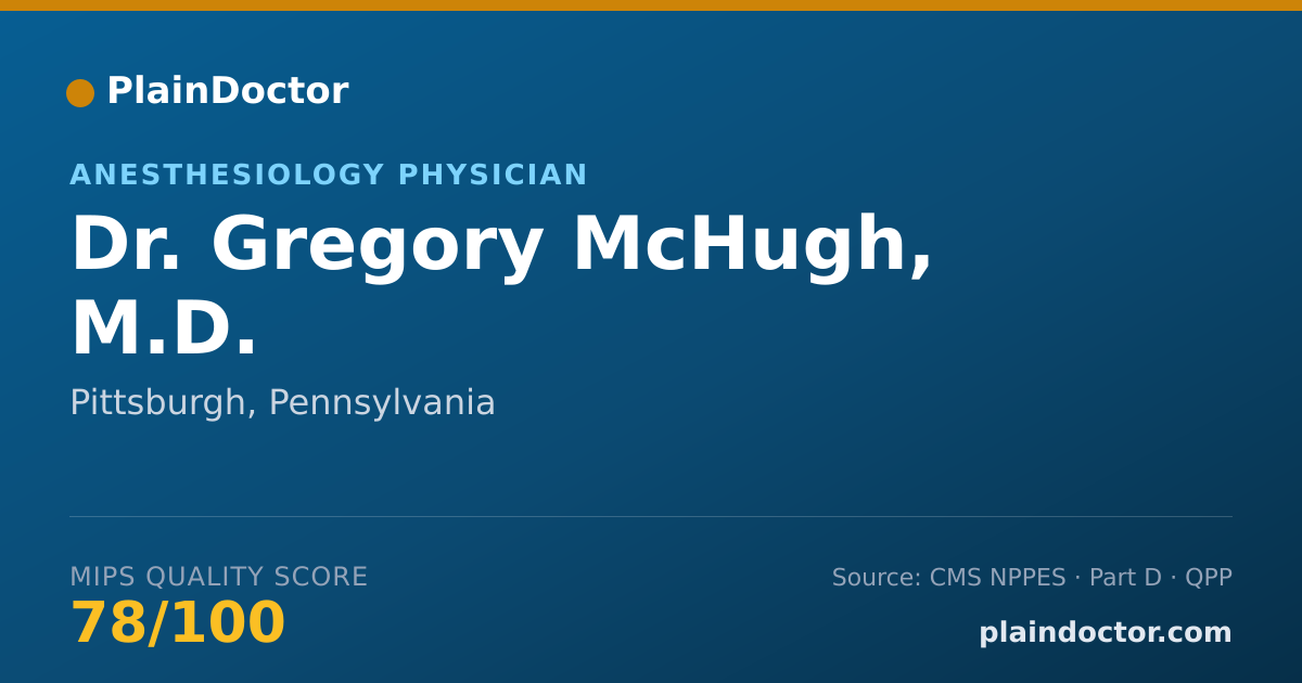 Shareable card for Gregory McHugh, M.D. - Anesthesiology Physician, Pittsburgh, PA