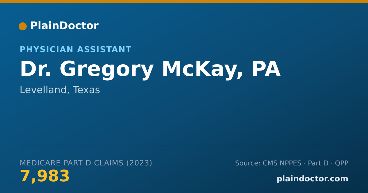 Shareable card for Gregory McKay, PA - Physician Assistant, Levelland, TX