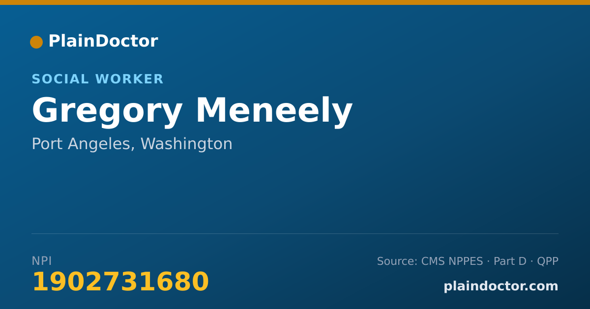 Shareable card for Gregory Meneely - Social Worker, Port Angeles, WA