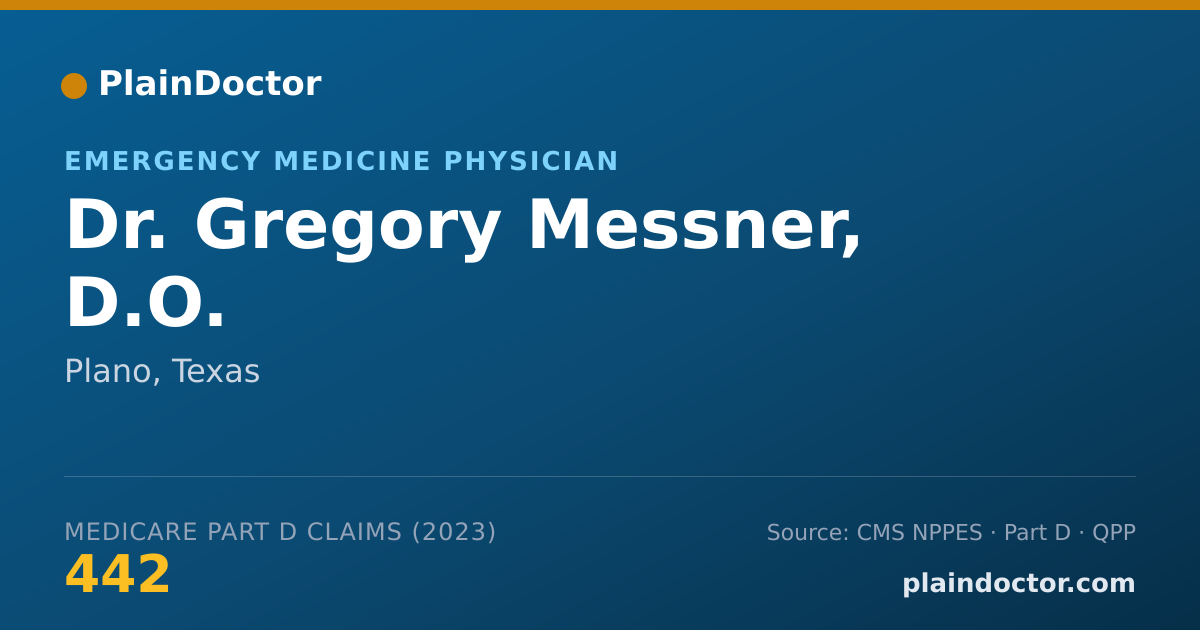 Shareable card for Gregory Messner, D.O. - Emergency Medicine Physician, Plano, TX